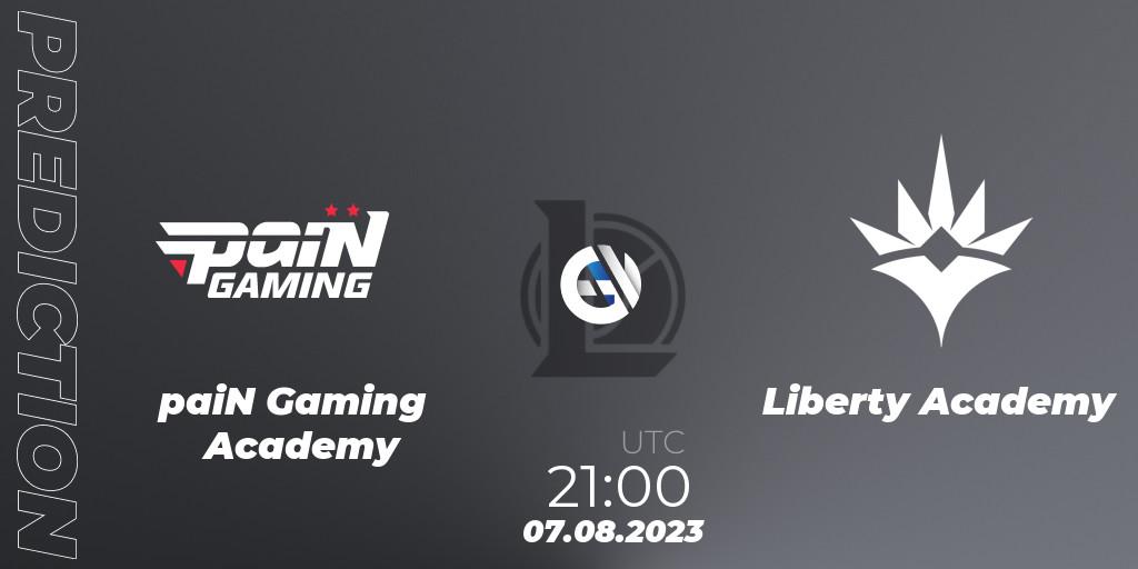 Pronóstico paiN Gaming Academy - Liberty Academy. 07.08.2023 at 21:00, LoL, CBLOL Academy Split 2 2023 - Group Stage