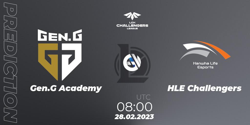 Pronóstico Gen.G Academy - HLE Challengers. 28.02.2023 at 08:00, LoL, LCK Challengers League 2023 Spring
