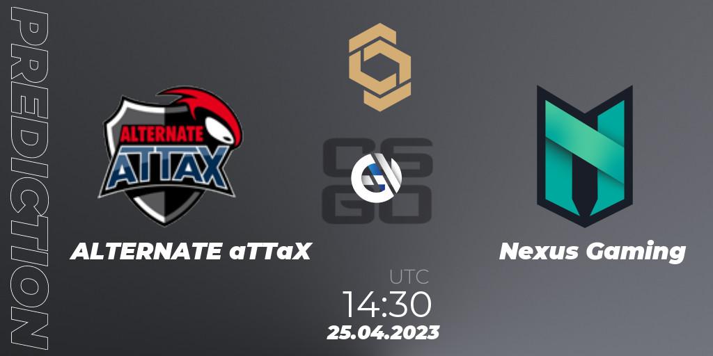 Pronóstico ALTERNATE aTTaX - Nexus Gaming. 25.04.2023 at 14:50, Counter-Strike (CS2), CCT South Europe Series #4