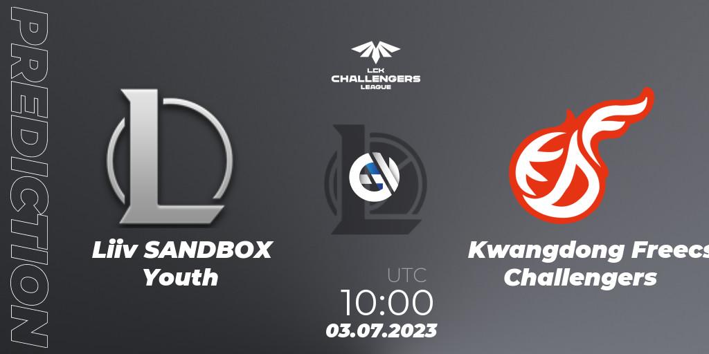Pronóstico Liiv SANDBOX Youth - Kwangdong Freecs Challengers. 03.07.23, LoL, LCK Challengers League 2023 Summer - Group Stage