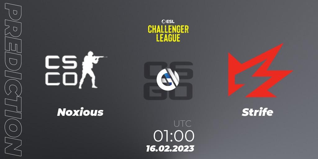 Pronóstico Noxious - Strife. 21.02.2023 at 01:00, Counter-Strike (CS2), ESL Challenger League Season 44: North America