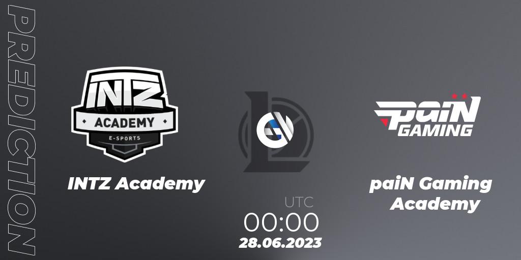 Pronóstico INTZ Academy - paiN Gaming Academy. 28.06.2023 at 00:00, LoL, CBLOL Academy Split 2 2023 - Group Stage