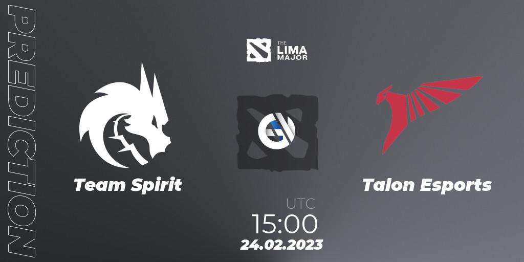 Pronóstico Team Spirit - Talon Esports. 24.02.23, Dota 2, The Lima Major 2023