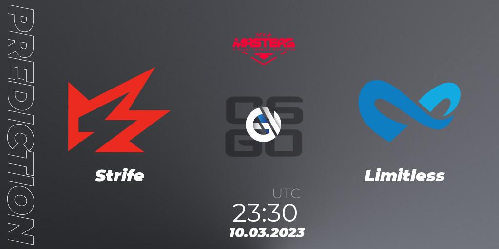 Pronóstico Strife - Limitless. 10.03.2023 at 23:30, Counter-Strike (CS2), Ace North American Masters Spring 2023 - BLAST Premier Qualifier