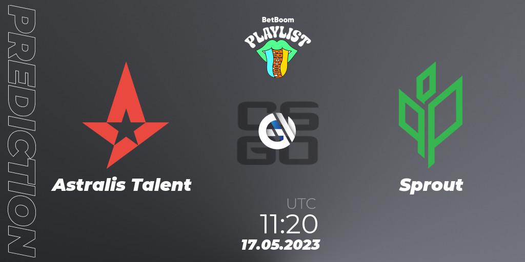 Pronóstico Astralis Talent - Sprout. 17.05.2023 at 12:30, Counter-Strike (CS2), BetBoom Playlist. Freedom