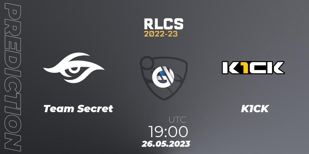 Pronóstico Team Secret - K1CK. 26.05.2023 at 19:00, Rocket League, RLCS 2022-23 - Spring: South America Regional 2 - Spring Cup