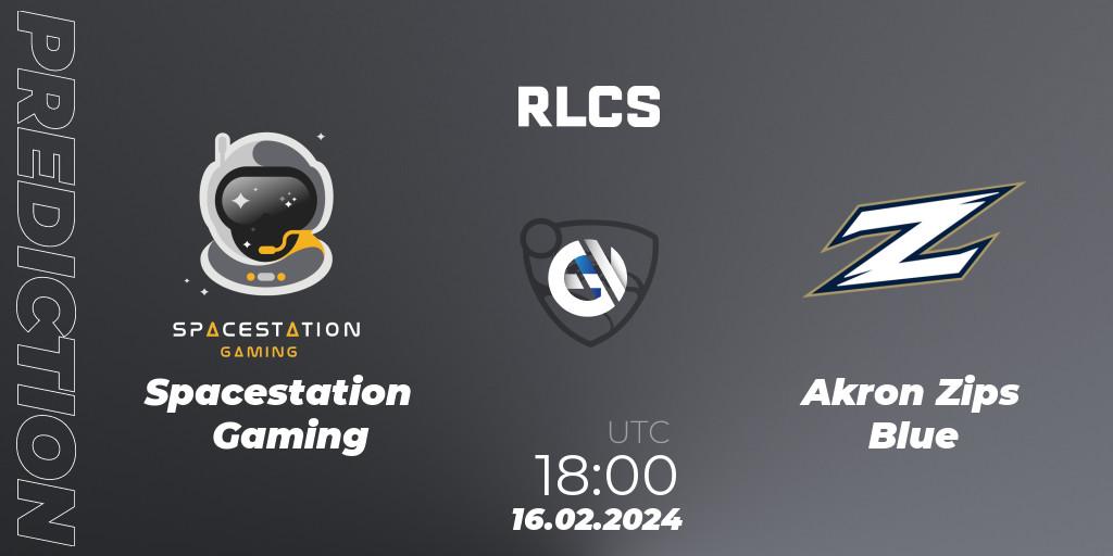 Pronóstico Spacestation Gaming - Akron Zips Blue. 16.02.24, Rocket League, RLCS 2024 - Major 1: North America Open Qualifier 2