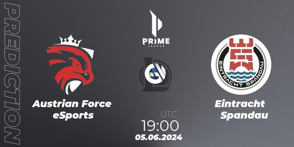 Pronóstico Austrian Force eSports - Eintracht Spandau. 05.06.2024 at 19:00, LoL, Prime League Summer 2024