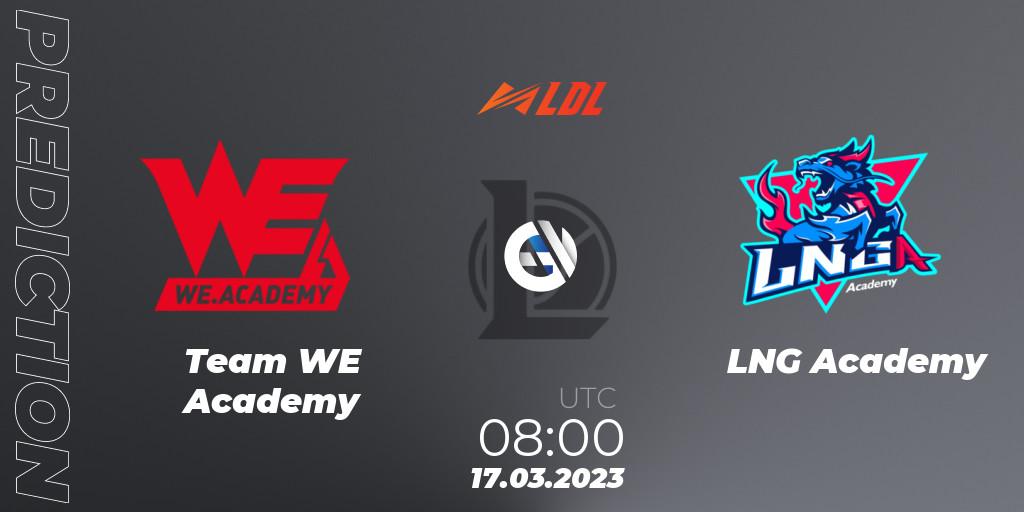 Pronóstico Team WE Academy - LNG Academy. 17.03.2023 at 08:00, LoL, LDL 2023 - Regular Season
