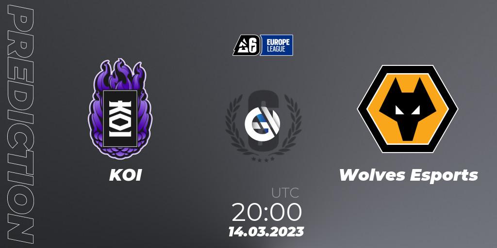 Pronóstico KOI - Wolves Esports. 14.03.23, Rainbow Six, Europe League 2023 - Stage 1