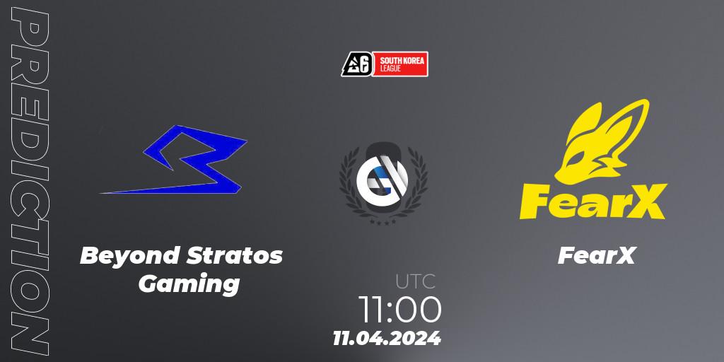 Pronóstico Beyond Stratos Gaming - FearX. 11.04.2024 at 11:00, Rainbow Six, South Korea League 2024 - Stage 1