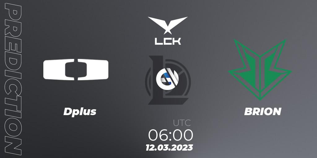 Pronóstico Dplus - BRION. 12.03.2023 at 06:00, LoL, LCK Spring 2023 - Group Stage