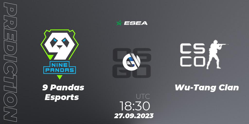 Pronóstico 9 Pandas Esports - Wu-Tang Clan. 27.09.2023 at 13:00, Counter-Strike (CS2), ESEA Advanced Season 46 Europe