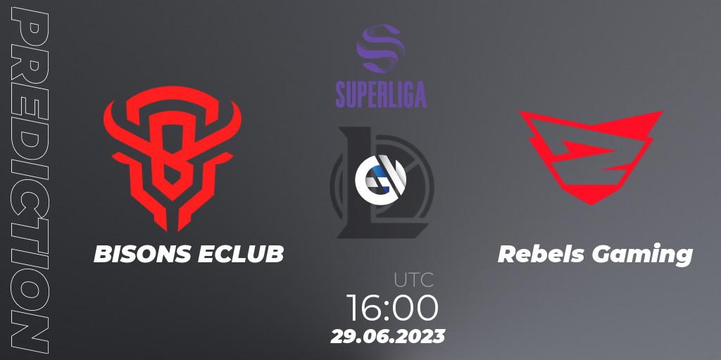 Pronóstico BISONS ECLUB - Rebels Gaming. 29.06.2023 at 19:00, LoL, Superliga Summer 2023 - Group Stage