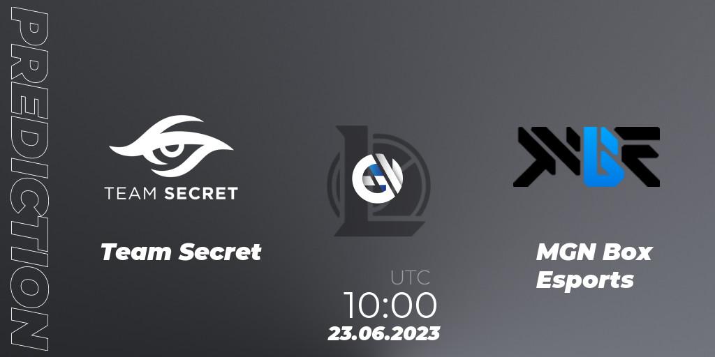 Pronóstico Team Secret - MGN Box Esports. 23.06.2023 at 10:00, LoL, VCS Dusk 2023