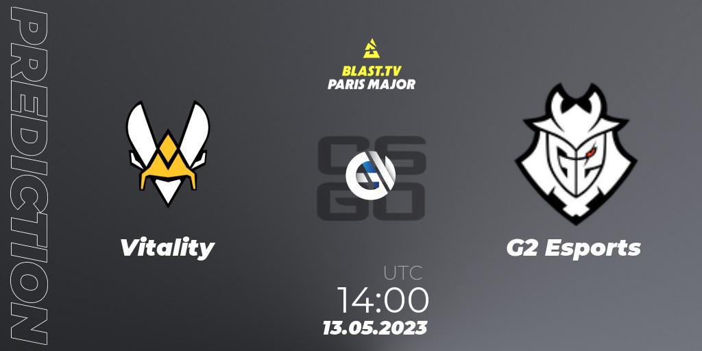 Pronóstico Vitality - G2 Esports. 13.05.2023 at 13:05, Counter-Strike (CS2), BLAST Paris Major 2023
