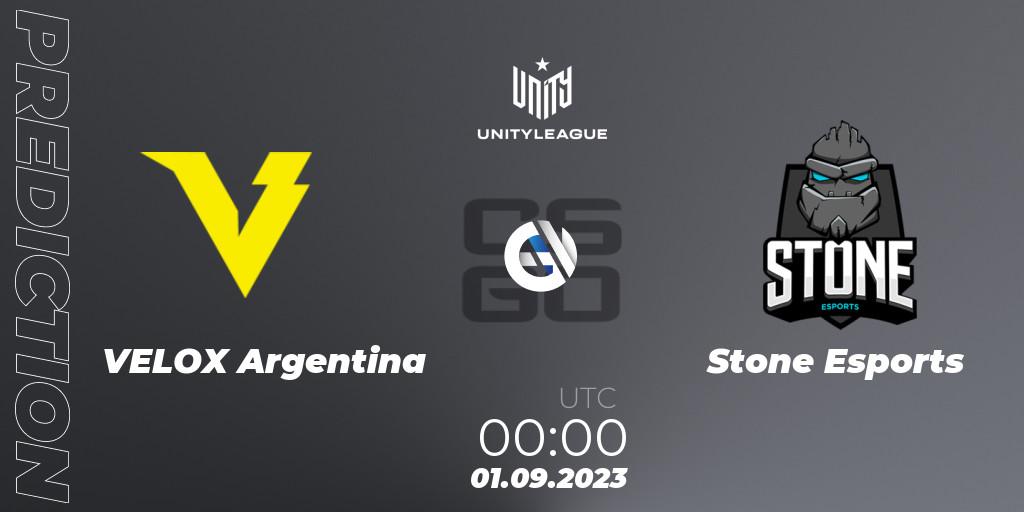 Pronóstico VELOX Argentina - Stone Esports. 01.09.2023 at 00:00, Counter-Strike (CS2), LVP Unity League Argentina 2023