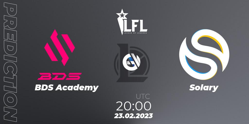 Pronóstico BDS Academy - Solary. 23.02.2023 at 20:00, LoL, LFL Spring 2023 - Group Stage