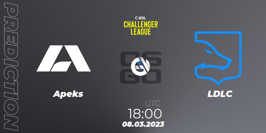 Pronóstico Apeks - LDLC. 14.03.2023 at 15:00, Counter-Strike (CS2), ESL Challenger League Season 44: Europe