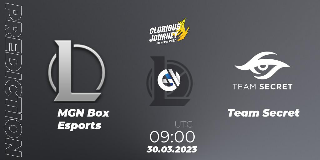 Pronóstico MGN Box Esports - Team Secret. 03.03.2023 at 10:00, LoL, VCS Spring 2023 - Group Stage