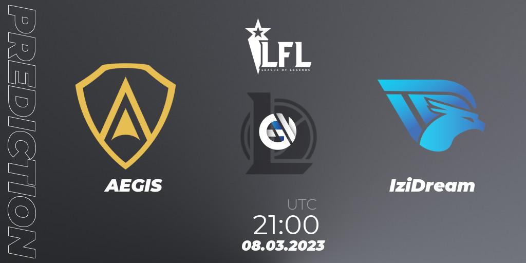Pronóstico AEGIS - IziDream. 08.03.2023 at 21:00, LoL, LFL Spring 2023 - Group Stage