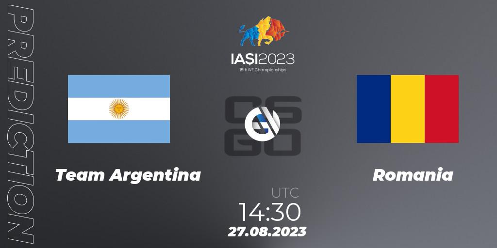 Pronóstico Team Argentina - Romania. 27.08.23, CS2 (CS:GO), IESF World Esports Championship 2023