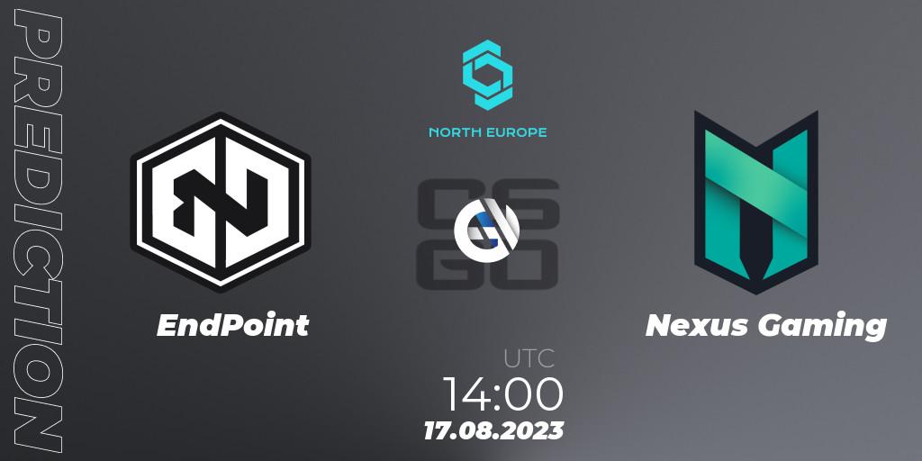 Pronóstico EndPoint - Nexus Gaming. 17.08.2023 at 14:20, Counter-Strike (CS2), CCT North Europe Series #7