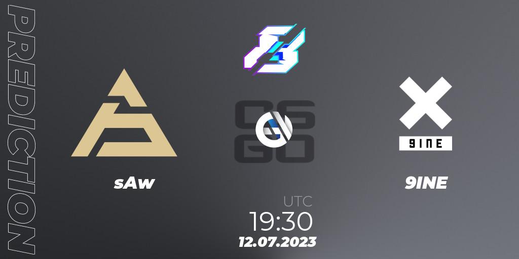 Pronóstico sAw - 9INE. 12.07.2023 at 19:30, Counter-Strike (CS2), Gamers8 2023 Europe Open Qualifier 2