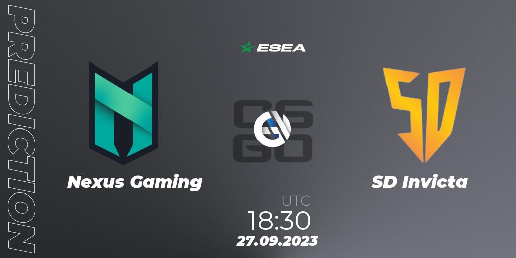 Pronóstico Nexus Gaming - SD Invicta. 27.09.2023 at 17:00, Counter-Strike (CS2), ESEA Advanced Season 46 Europe