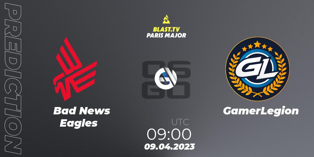 Pronóstico Bad News Eagles - GamerLegion. 09.04.2023 at 09:00, Counter-Strike (CS2), BLAST.tv Paris Major 2023 Europe RMR A