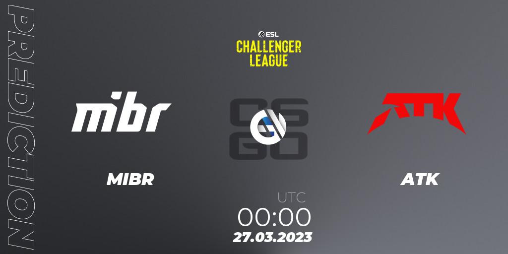 Pronóstico MIBR - ATK. 26.03.23, CS2 (CS:GO), ESL Challenger League Season 44: North America