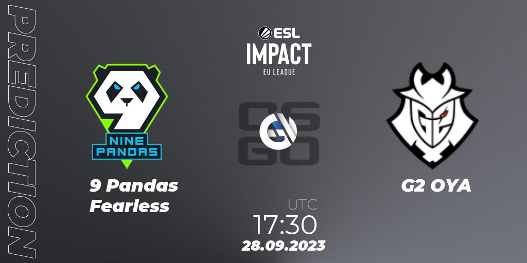 Pronóstico 9 Pandas Fearless - G2 OYA. 28.09.23, CS2 (CS:GO), ESL Impact League Season 4: European Division