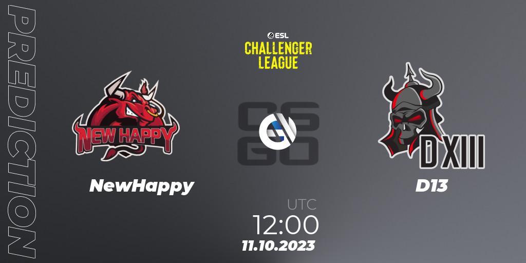 Pronóstico NewHappy - D13. 13.10.23, CS2 (CS:GO), ESL Challenger League Season 46: Asia-Pacific
