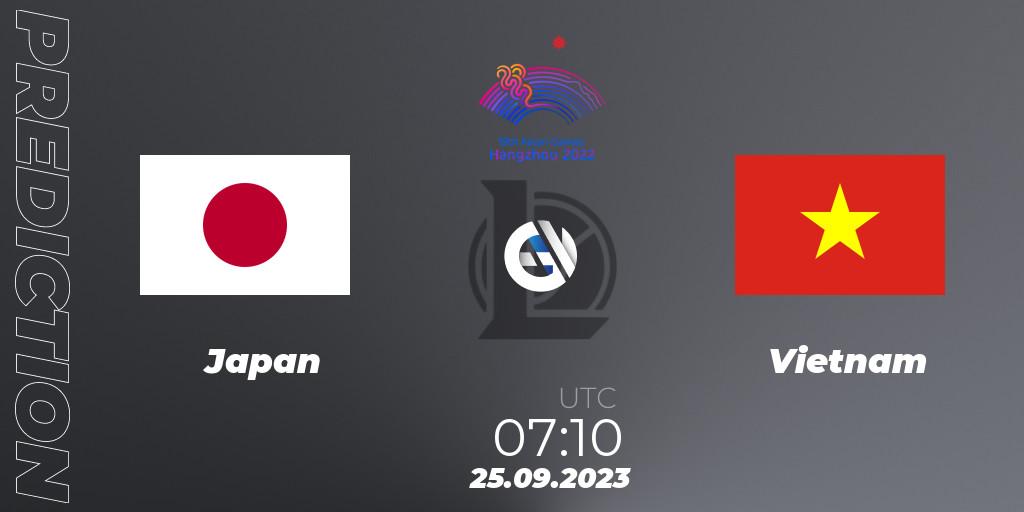 Pronóstico Japan - Vietnam. 25.09.2023 at 07:10, LoL, 2022 Asian Games