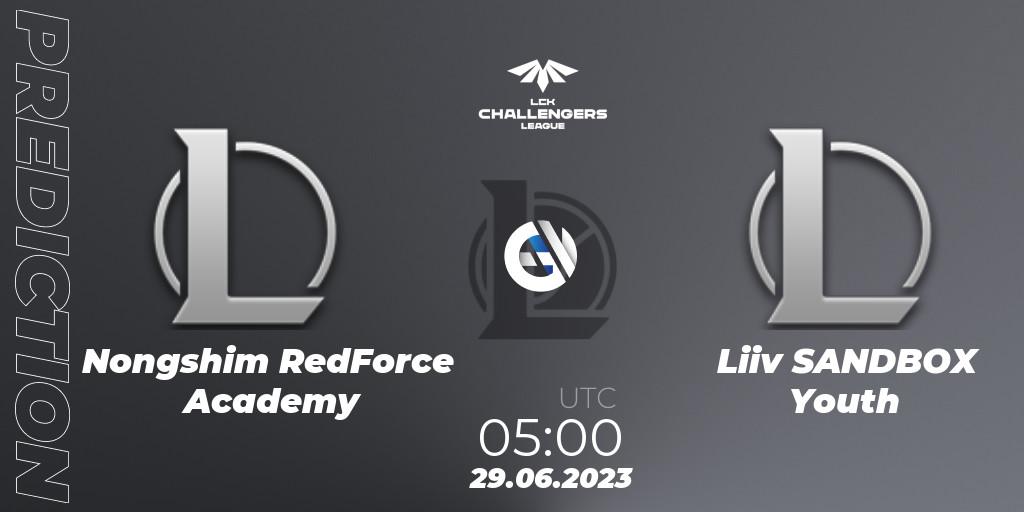 Pronóstico Nongshim RedForce Academy - Liiv SANDBOX Youth. 29.06.23, LoL, LCK Challengers League 2023 Summer - Group Stage