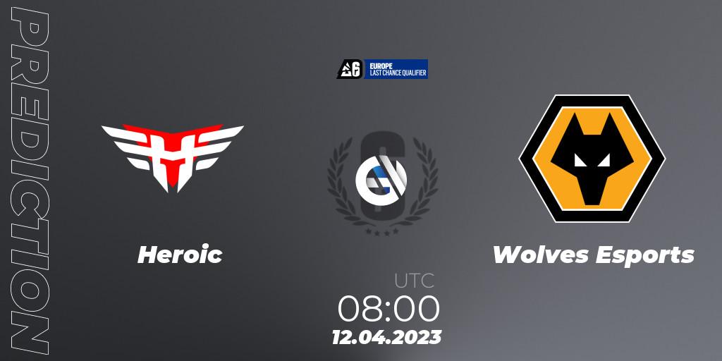 Pronóstico Heroic - Wolves Esports. 12.04.2023 at 08:00, Rainbow Six, Europe League 2023 - Stage 1 - Last Chance Qualifiers