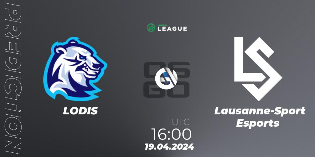 Pronóstico LODIS - Lausanne-Sport Esports. 19.04.24, CS2 (CS:GO), ESEA Season 49: Advanced Division - Europe