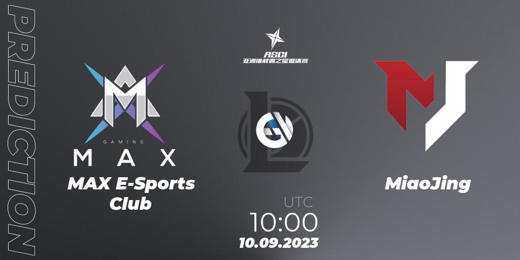 Pronóstico MAX E-Sports Club - MiaoJing. 10.09.2023 at 10:00, LoL, Asia Star Challengers Invitational 2023