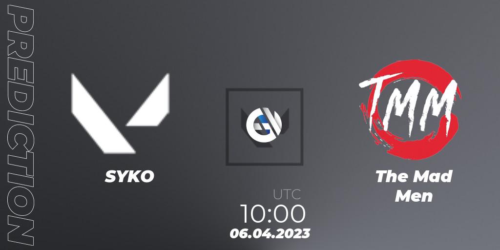Pronóstico SYKO - The Mad Men. 06.04.2023 at 10:00, VALORANT, VALORANT Challengers 2023: Vietnam Split 2 - Group Stage