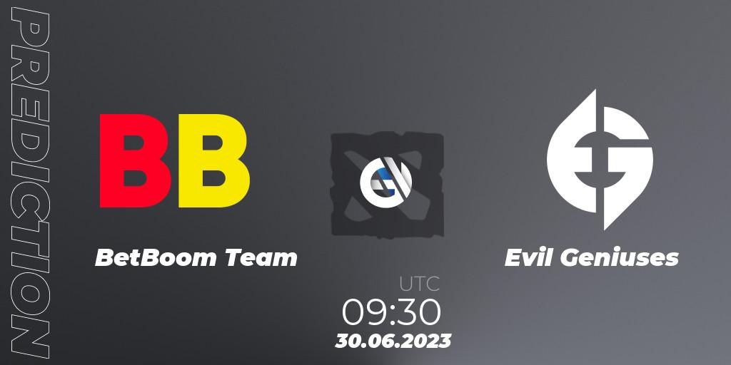 Pronóstico BetBoom Team - Evil Geniuses. 30.06.2023 at 08:40, Dota 2, Bali Major 2023 - Group Stage