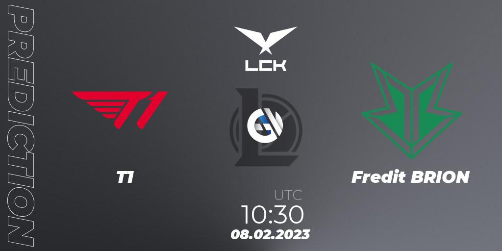 Pronóstico T1 - Fredit BRION. 08.02.2023 at 11:20, LoL, LCK Spring 2023 - Group Stage