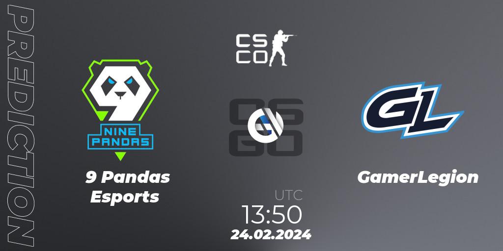 Pronóstico 9 Pandas Esports - GamerLegion. 24.02.24, CS2 (CS:GO), PGL CS2 Major Copenhagen 2024 Opening Stage Last Chance Qualifier