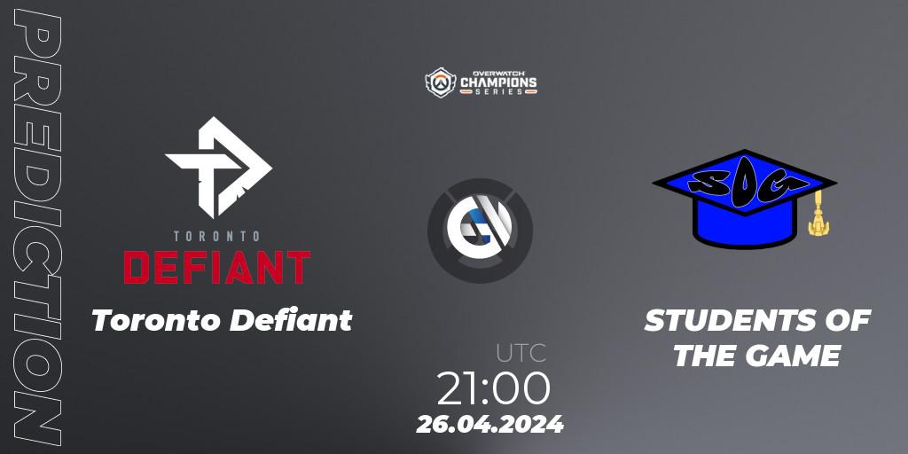 Pronóstico Toronto Defiant - STUDENTS OF THE GAME. 26.04.24, Overwatch, Overwatch Champions Series 2024 - North America Stage 2 Main Event