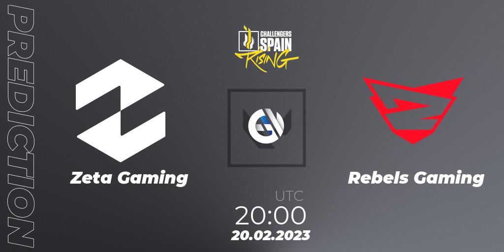 Pronóstico Zeta Gaming - Rebels Gaming. 20.02.2023 at 20:10, VALORANT, VALORANT Challengers 2023 Spain: Rising Split 1