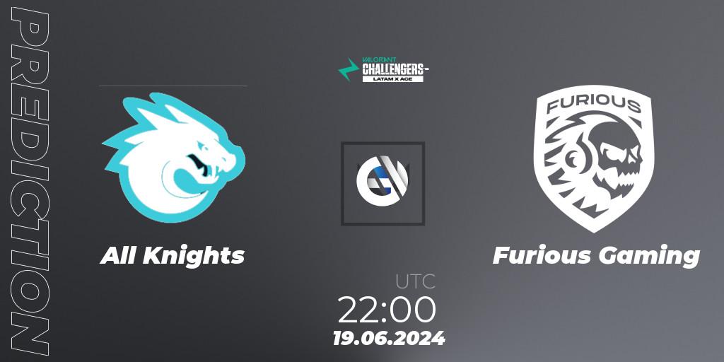 Pronóstico All Knights - Furious Gaming. 19.06.2024 at 22:00, VALORANT, VALORANT Challengers 2024 LAS: Split 2