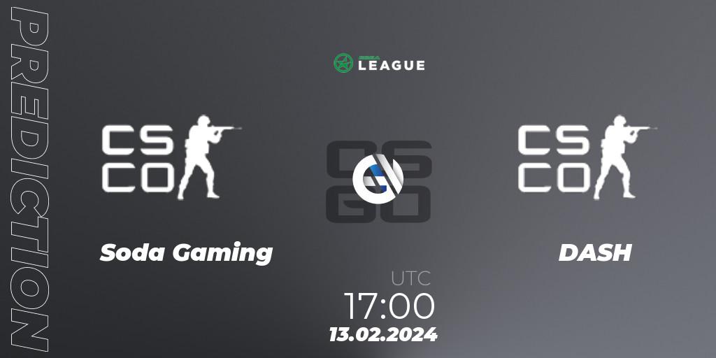 Pronóstico Soda Gaming - DASH. 13.02.2024 at 17:00, Counter-Strike (CS2), ESEA Season 48: Advanced Division - Europe