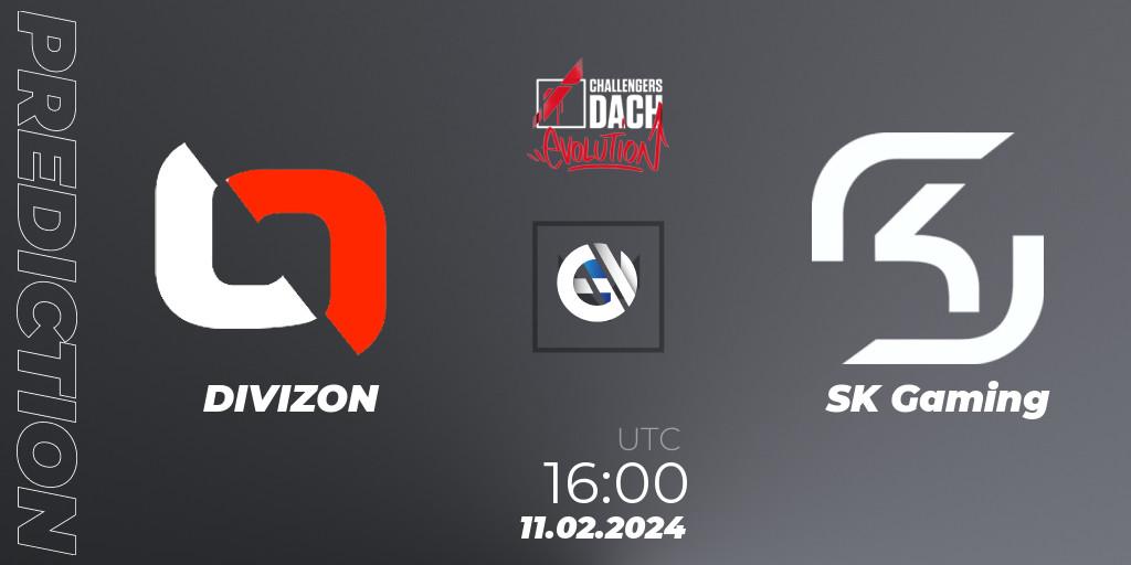 Pronóstico DIVIZON - SK Gaming. 11.02.2024 at 15:00, VALORANT, VALORANT Challengers 2024 DACH: Evolution Split 1