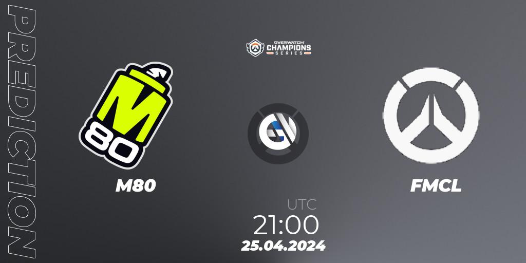 Pronóstico M80 - FMCL. 25.04.2024 at 21:00, Overwatch, Overwatch Champions Series 2024 - North America Stage 2 Main Event