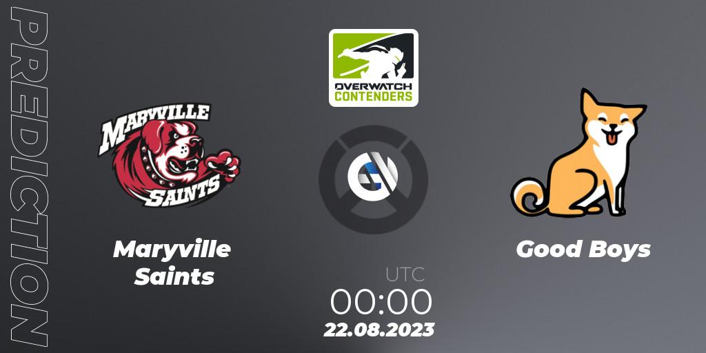 Pronóstico Maryville Saints - Good Boys. 22.08.2023 at 00:00, Overwatch, Overwatch Contenders 2023 Summer Series: North America