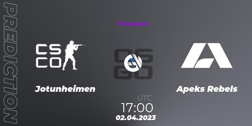 Pronóstico Jotunheimen - Apeks Rebels. 02.04.23, CS2 (CS:GO), Telialigaen Spring 2023: Group stage